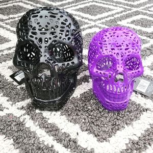 Black & Purple Skull Head Set of 2